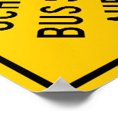 Teken voor stoppen van schoolbus poster (Hoek)