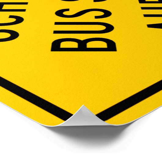 Teken voor stoppen van schoolbus poster (Hoek)