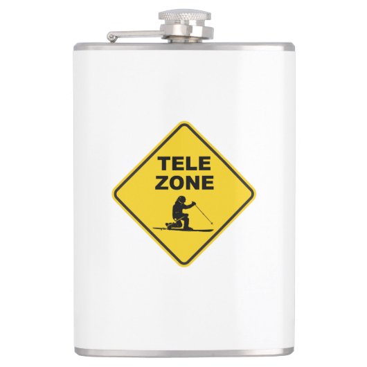 Teken voor Telemark Ski Zone Heupfles (Voorkant)