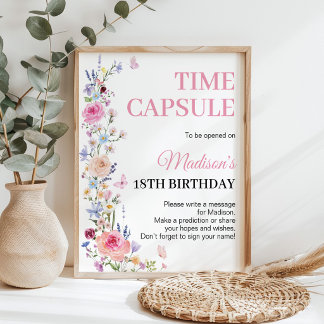 Teken voor tijdscapsule van Little Wildflower Gard Poster