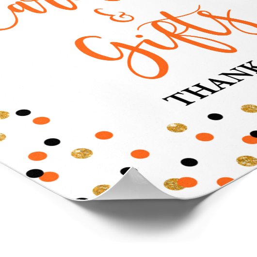 Teken voor toegestane kaarten en cadeautjes poster (Hoek)