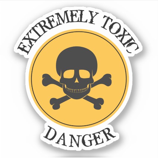 Teken voor toxisch gevaar sticker (Voorkant)