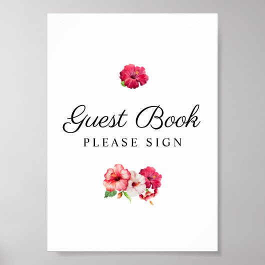 Teken voor Tropisch Floral-Guest-boek Poster (Voorkant)