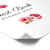 Teken voor Tropisch Floral-Guest-boek Poster (Hoek)