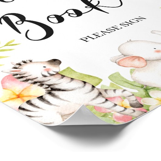 Teken voor Tropisch Oerwoud Baby shower Guest Book Poster (Hoek)