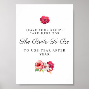 Teken voor Tropische Floral Recipe Poster