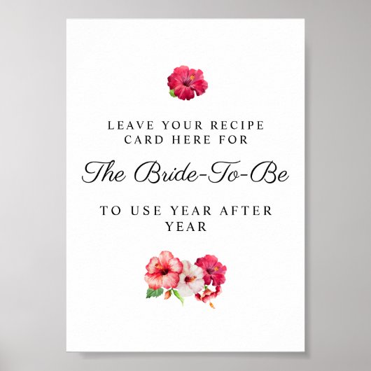 Teken voor Tropische Floral Recipe Poster (Voorkant)