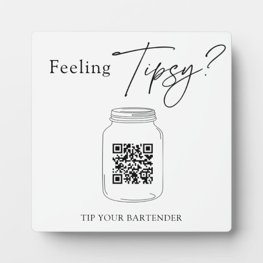 Teken voor virtuele tip Jar QR-code Fotoplaat (Voorkant)