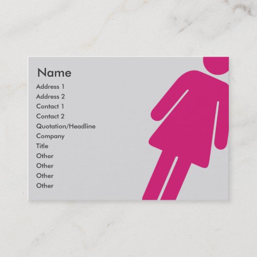 Teken voor vrouw - Chubby Visitekaartje (Voorkant)