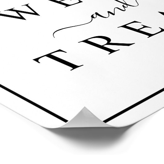 Teken voor zwarte en witte bruiloft poster (Hoek)