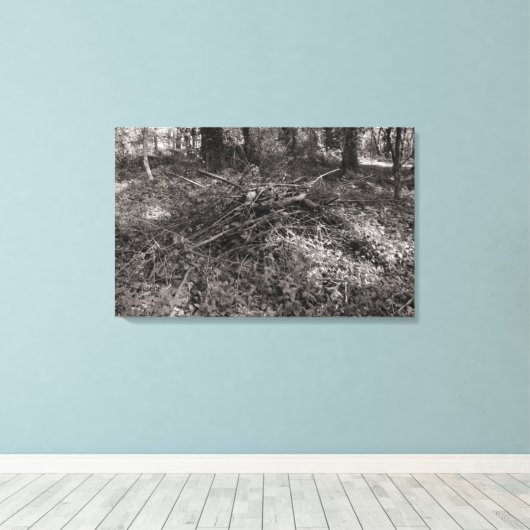 Teken - Warm Toned Black and White Canvas Afdruk (Insitu (Houten vloer))