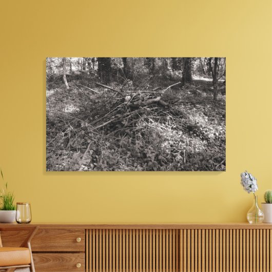 Teken - Warm Toned Black and White Canvas Afdruk (Insitu (Woonkamer))