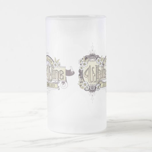  teken witte wijndag matglas bierpul (Center)