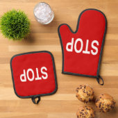 Teken Yard Flag Teken tuinvlag Ovenwant & Pannenlap Set (Top down)