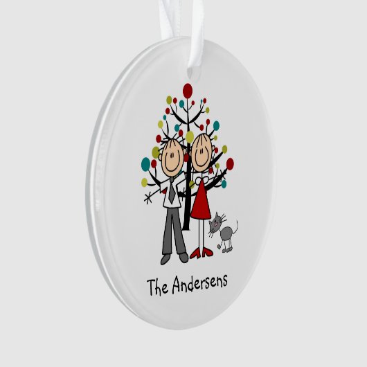 Tekenaantal combinatie met kattenacrylversiering ornament (voorkant)