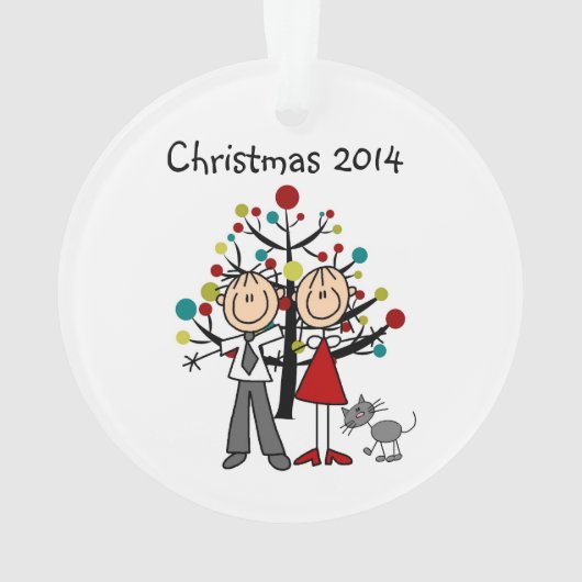 Tekenaantal combinatie met kattenacrylversiering ornament (achterkant)