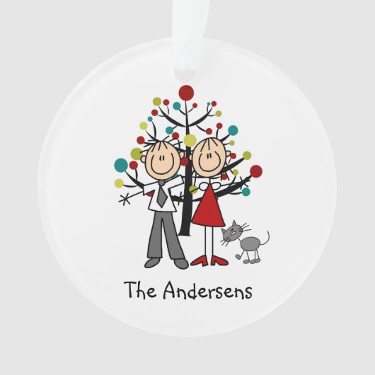 Tekenaantal combinatie met kattenacrylversiering ornament (voorkant)