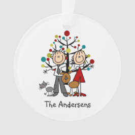 Tekenaantal paar, kat, dog acrylversiering ornament