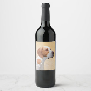 Tekenaanwijzer - Kute Original Dog Art Wijn Etiket