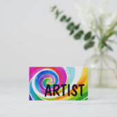 Tekenaar Verf Kleur Swirl Visitekaartje (Staand voorkant)