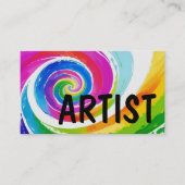 Tekenaar Verf Kleur Swirl Visitekaartje (Voorkant)