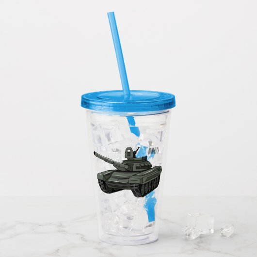 Tekenafbeelding cartoon acryl drinkbeker (Voorkant ijs)