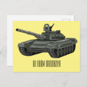 Tekenafbeelding cartoon briefkaart (Voorkant / Achterkant)