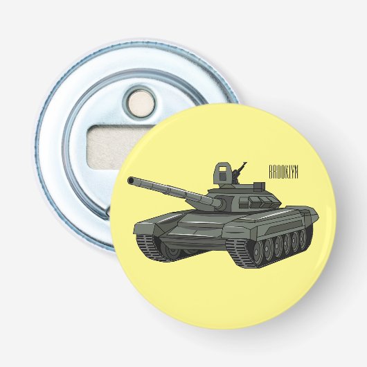 Tekenafbeelding cartoon button flesopener (Voorkant)
