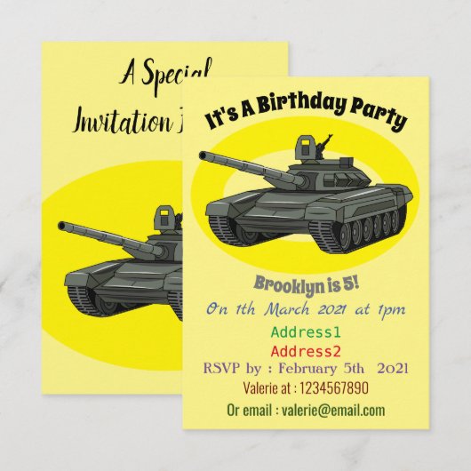 Tekenafbeelding cartoon kaart (Voorkant / Achterkant)