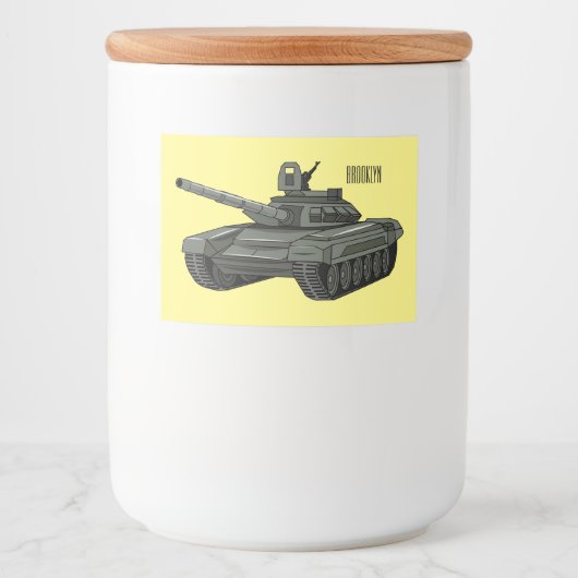 Tekenafbeelding cartoon voedselcontainer etiket (Voorkant)