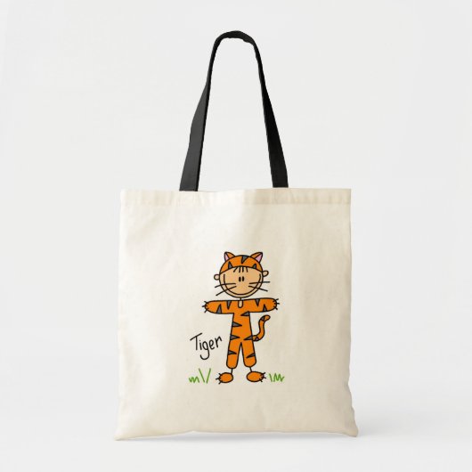 Tekenafbeelding in Tiger Suit Bag Tote Bag (Voorkant)