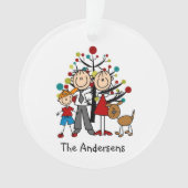 Tekenafbeelding ouders, jongen, portieracryl versi ornament (voorkant)