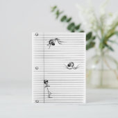 Tekenafbeelding van spionnen en spionage op lijnen briefkaart (Staand voorkant)