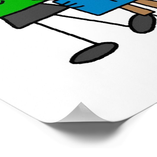 Tekenafbeelding Verminder hergebruik Recyclen T-sh Poster (Hoek)