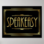 Tekenafdruk Art Deco SPEAKEASY Poster (Voorkant)