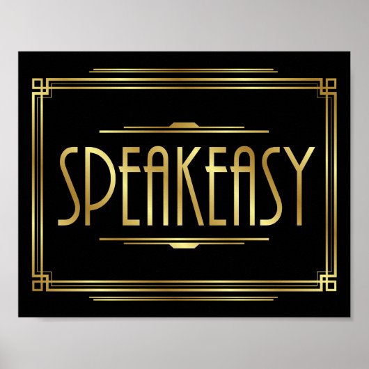 Tekenafdruk Art Deco SPEAKEASY Poster (Voorkant)