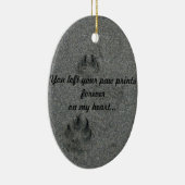 Tekenafdrukken in het Zand Pet Memorial Keramisch Ornament (Rechts)