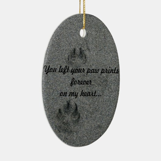 Tekenafdrukken in het Zand Pet Memorial Keramisch Ornament (Rechts)