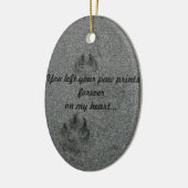 Tekenafdrukken in het Zand Pet Memorial Keramisch Ornament (Links)