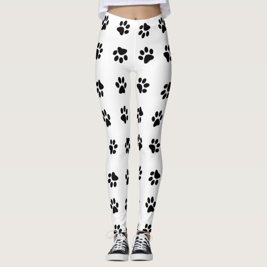 Tekenafdrukken KunstLeggings / Zwart-wit Leggings (Voorkant)