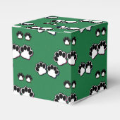 Tekenafdrukken op groen bedankdoosjes (Voorkant Zijde)