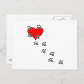 Tekenafdrukken op hart briefkaart (Voorkant / Achterkant)