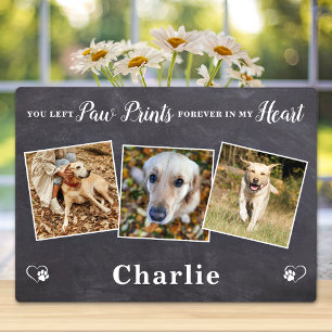 Tekenafdrukken op maat 3 Foto Dog Pet Memorial Fotoplaat