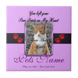 Tekenafdrukken op mijn hart - Mauve Tegeltje