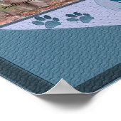 Tekenafdrukken op mijn hart - Memorial met blauwe  Poster (Hoek)