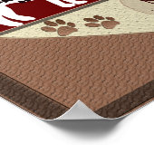 Tekenafdrukken op mijn hart - Memorial met bruine  Poster (Hoek)