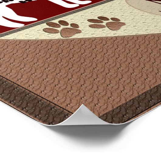 Tekenafdrukken op mijn hart - Memorial met bruine Poster (Hoek)