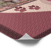 Tekenafdrukken op mijn hart - roze hond - Memorial Poster (Hoek)