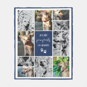 Tekenafdrukken op ons hart Blauwe Pet Memorial Col Fleece Deken