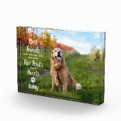 Tekenafdrukken op onze denkhond van het hart fotoblokken (Rechts)